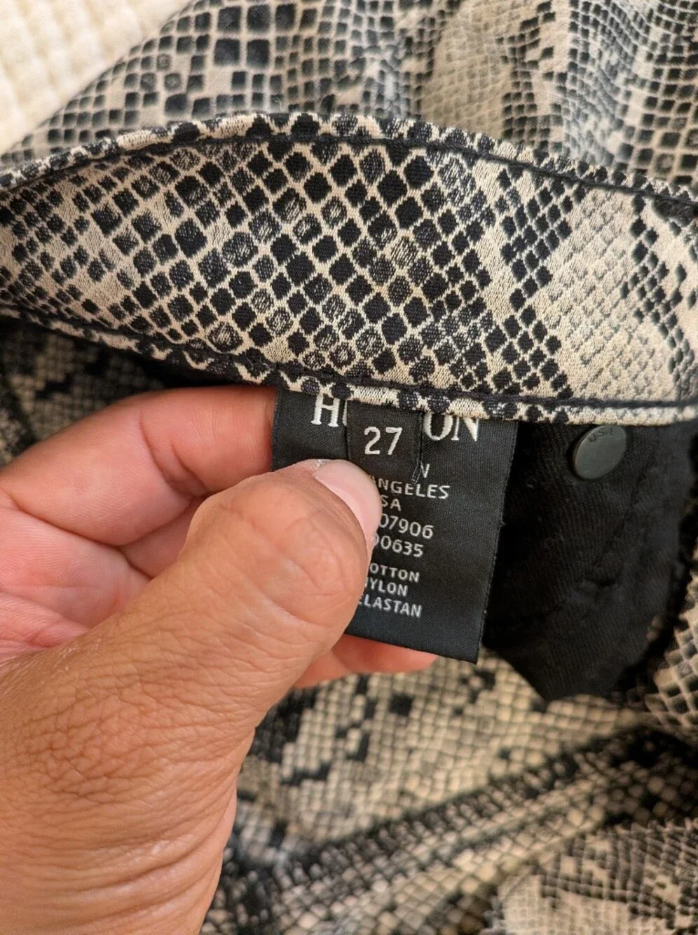 Hudson Jeans Black & White Snake Print Skinny